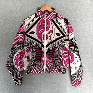 Nike Sportswear Printed Jacket In‎ Active Fuchsia Women's Medium Pink Full Zip